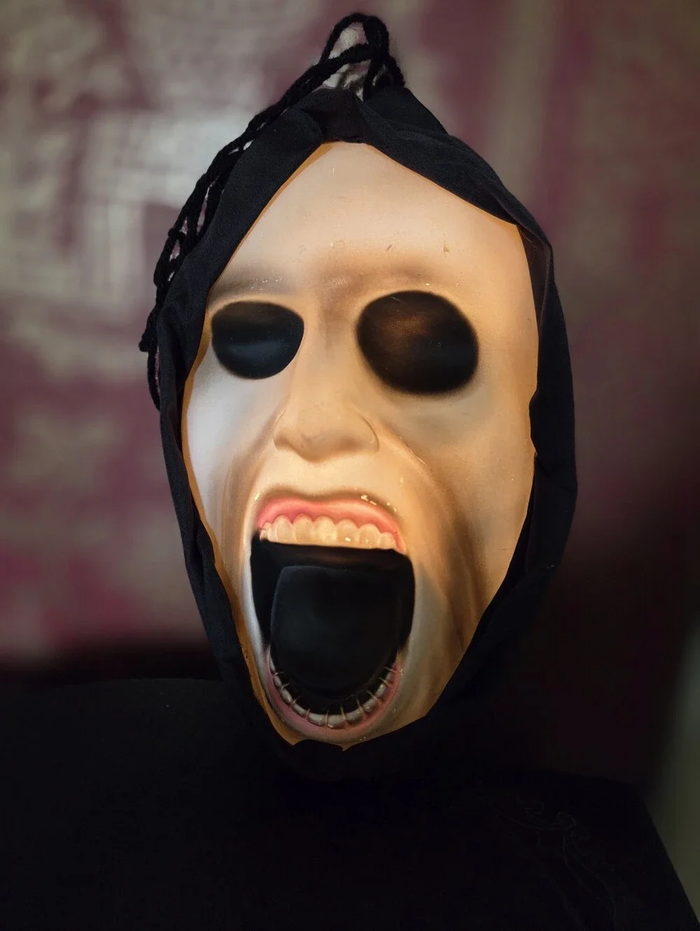 Vintage HALLOWEEN Gemmy Light Up Mask Hanging Decor 2008 WINDOW LEECHERS Works